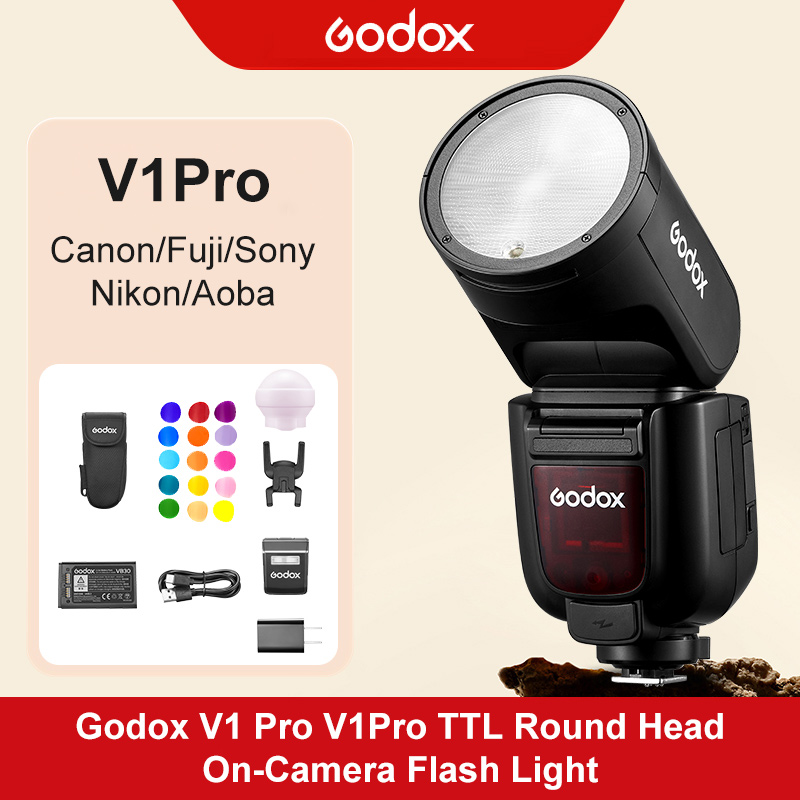 V1Pro flash + battery + charging cable + base + storage bag + light effect accessories + semicircular soft light ball + separate sub-flash