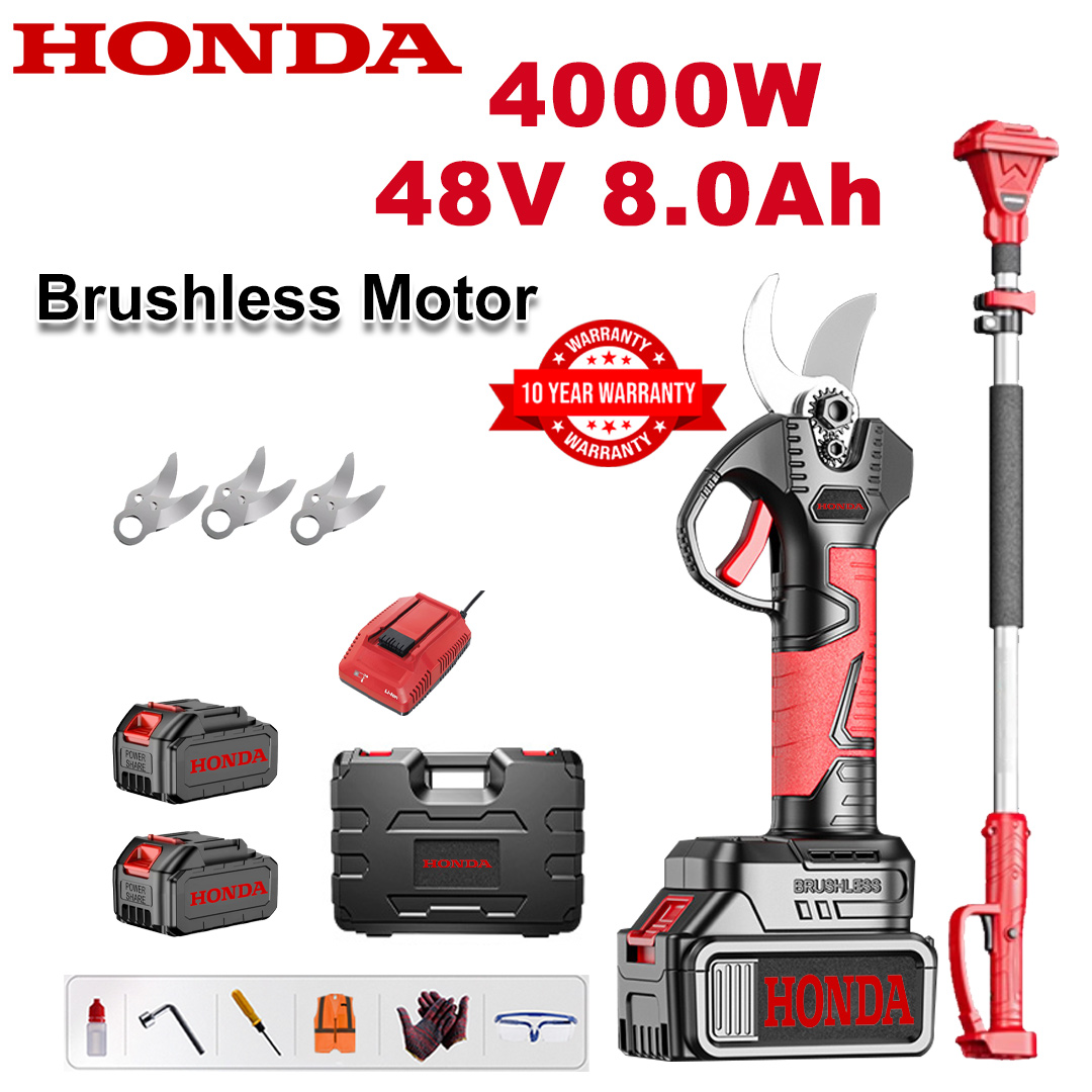 [Extension rod 1.5~5m] 4000W brushless lithium battery pruning shears + 48V8Ah battery * 2 + sk9 alloy blade * 3 + charger + LED power display + tool box + lubricating oil + goggles + 10-year warranty