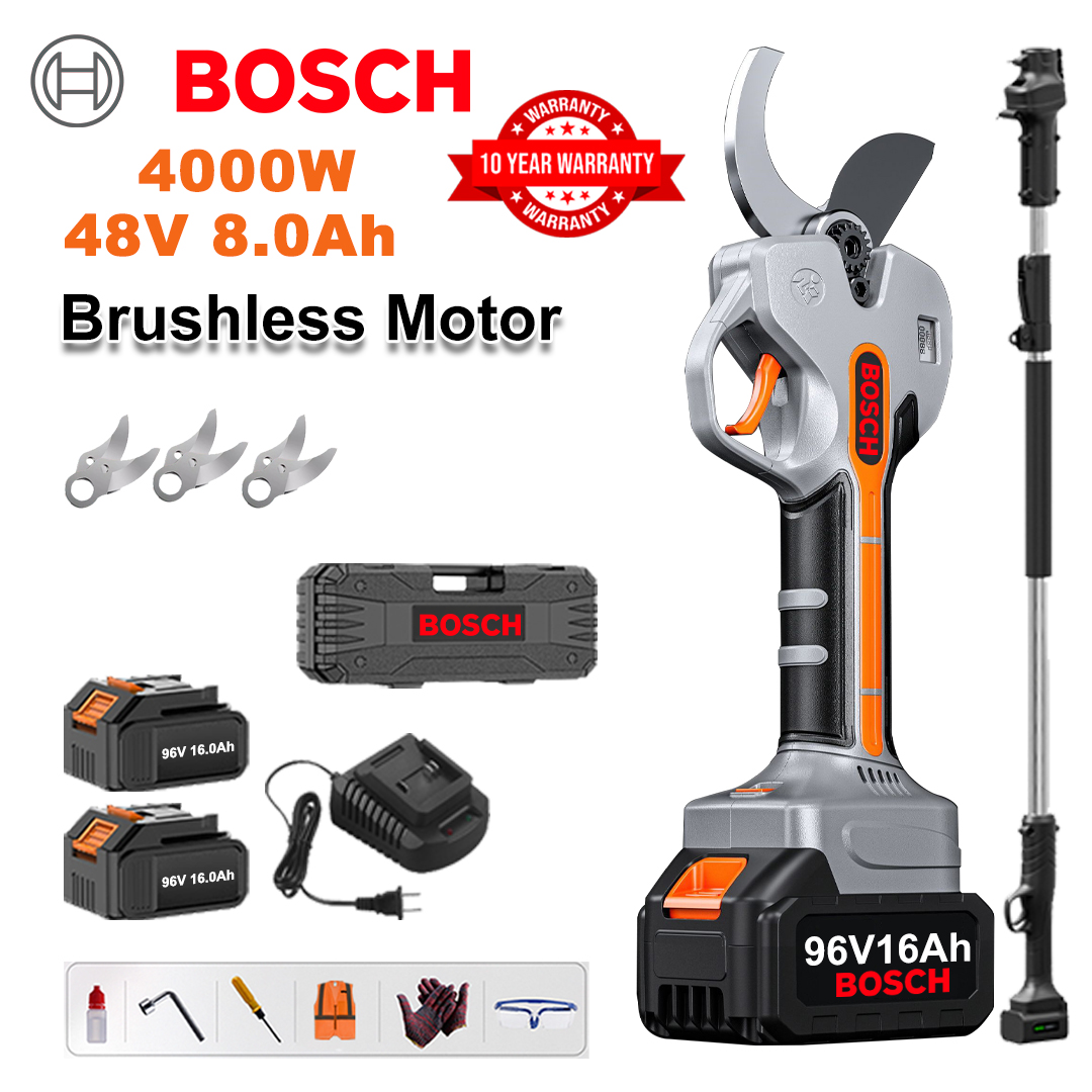 [Extension rod 1.5~5m] 4000W brushless lithium battery pruning shears + 48V8Ah battery * 2 + sk9 alloy blade * 3 + charger + LED power display + tool box + lubricating oil + goggles + 10-year warranty