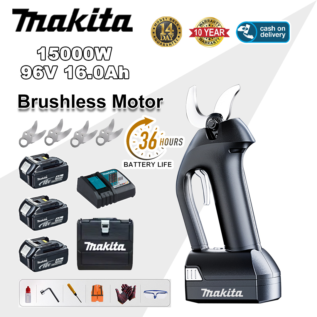 15000W brushless lithium battery pruning shears + 96V16Ah battery * 3 + SK9 alloy blade * 4 + charger + LED power display + tool box + lubricating oil + safety glasses + 10-year warranty