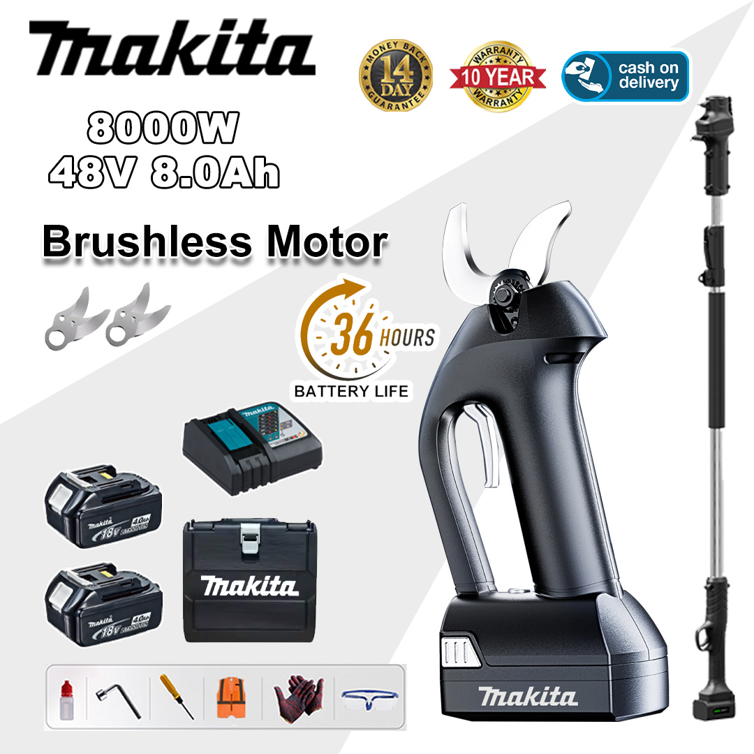 [Extension rod 1.5~5m] 8000W brushless lithium battery pruning shears + 48V8Ah battery*2 + SK9 alloy blade*2 + charger + LED power display + tool box + lubricating oil + safety glasses + 10-year warranty