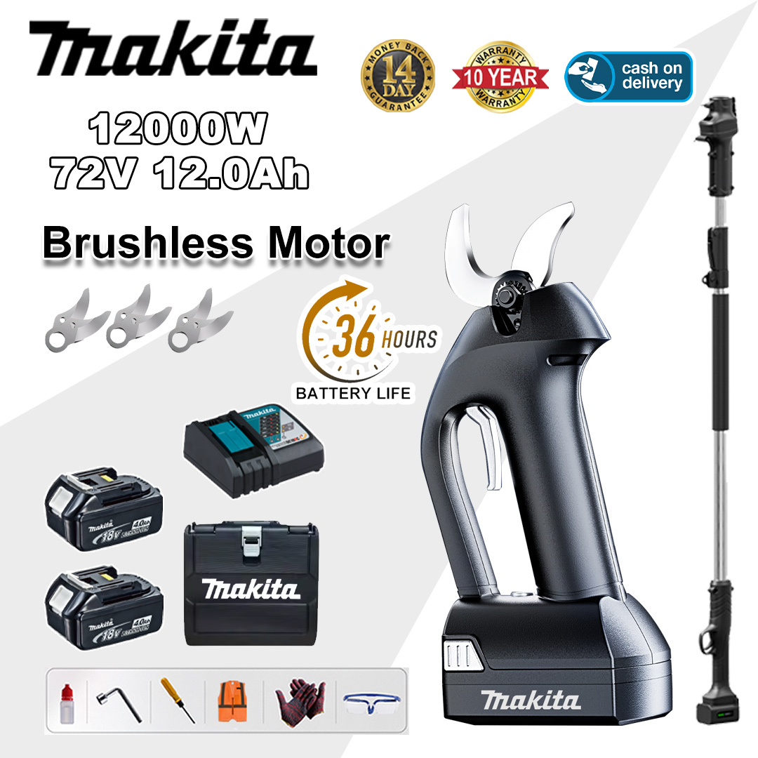 [Extension rod 1.5~5m] 12000W brushless lithium battery pruning shears + 78V12Ah battery * 2 + SK9 alloy blade * 3 + charger + LED power display + tool box + lubricating oil + safety glasses + 10-year warranty